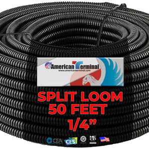 A/T SLT14 50 FEET 1/4" SPLIT LOOM WIRE TUBING HOSE COVER AUTO HOME MARINE
