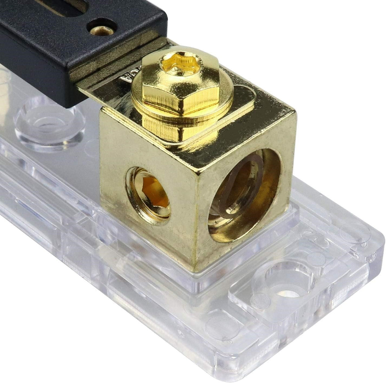 Absolute ANH-3 0/2/4 Gauge AWG in-Line ANL Fuse Holder & Gold Plated 300 Amp Fuse