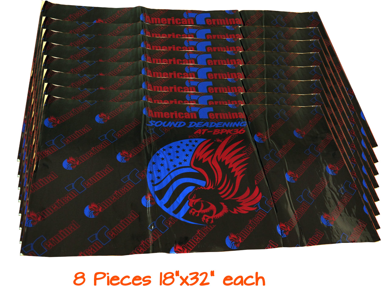 American Terminal AT-BPK32-8 8 Sheets 18" x 32" Sound Deadening Noise Insulation Vibration Dampening Material Bulk Kit