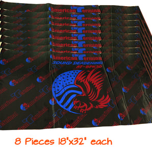 American Terminal AT-BPK32-8 8 Sheets 18" x 32" Sound Deadening Noise Insulation Vibration Dampening Material Bulk Kit +Roller