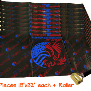 American Terminal AT-BPK32-8 8 Sheets 18" x 32" Sound Deadening Noise Insulation Vibration Dampening Material Bulk Kit +Roller