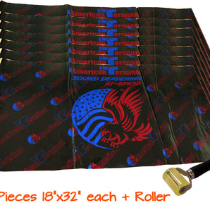 American Terminal AT-BPK28-7 7 Sheets 18" x 32" Sound Deadening Noise Insulation Vibration Dampening Material Bulk Kit + Roller