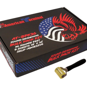 American Terminal AT-BPK36 9 Sheets 18" x 32" Sound Deadening Noise Insulation Vibration Dampening Bulk Kit + Roller & Removal Tools
