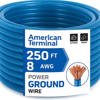 Thumbnail for American Terminal ATP8G250BL 8GA 250' Blue Power Ground Wire Car Audio Amplifier Marine Cable