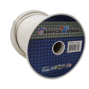American Terminal ATPW10-100W 10GA 100' White Primary Remote Power Ground Wire
