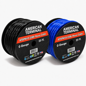 AT 50 Feet 0 Gague Blue & Black Power + Ground Wire Cable 1/0 Gauge Car Audio