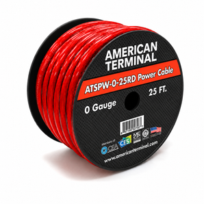0 Gauge 25' Ft Ground Wire Cable Red Power Car Audio Amp Marin