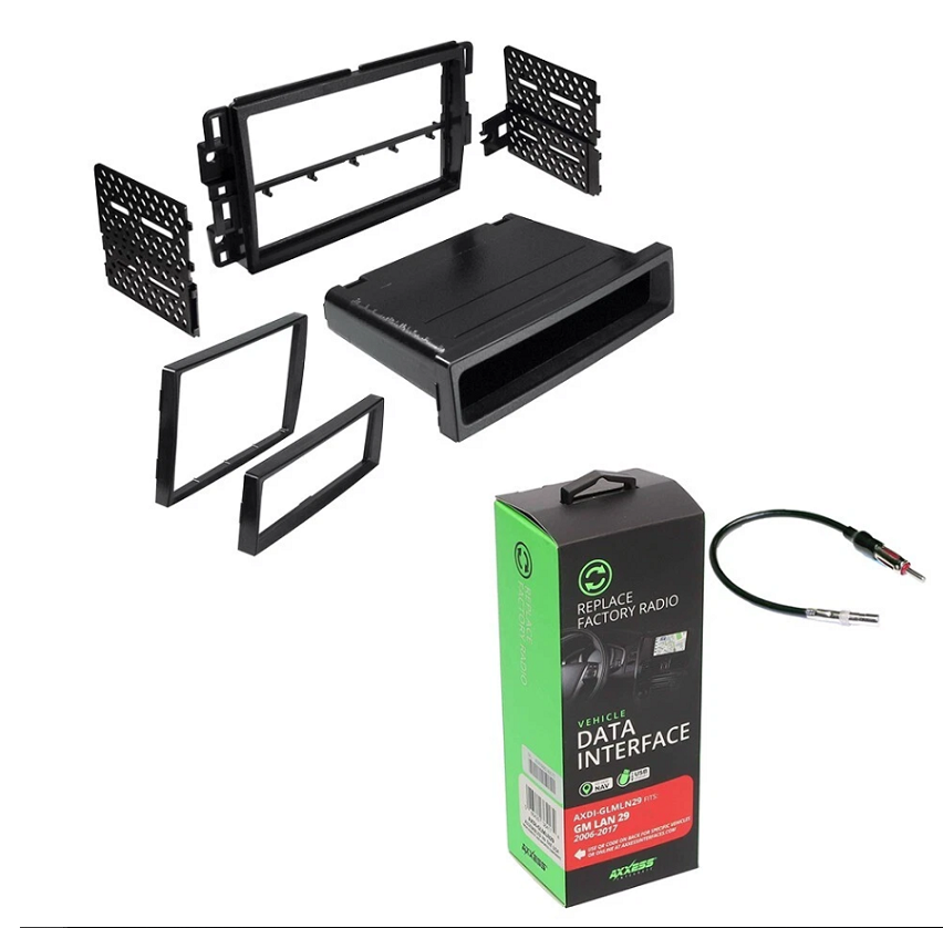 Fit 2006 - UP GM Data Radio Interface Harness AX-GMLAN29-SWC & Installation Dash Kit GMK318
