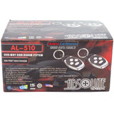 Absolute AL-510 One Way Car Alarm System box featuring remote controls and 500 feet range details.