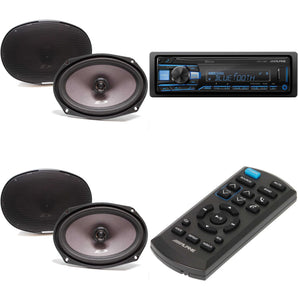 Alpine UTE-73BT RUE-4360 Remote + Two Pairs SXE-6926S 6x9" Coax Speakers