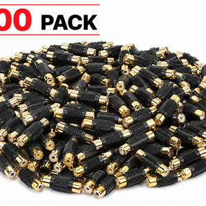 Absolute FF-100B-100 Gold RCA Female-to-Female Coupler Adapter 100 Pack