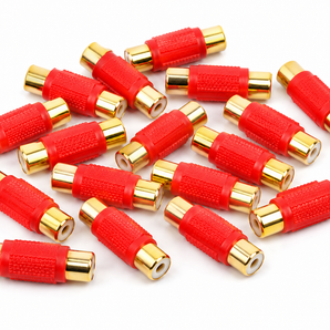 American terminal ATFF-100R-20 Gold Red RCA Female-to-Female Coupler Adapter 20 Pack