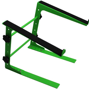 MR DJ LTS109GR Laptop Computer Stand Green Mobile Disc Jockey PC Table Rack Mount Clamp Bracket