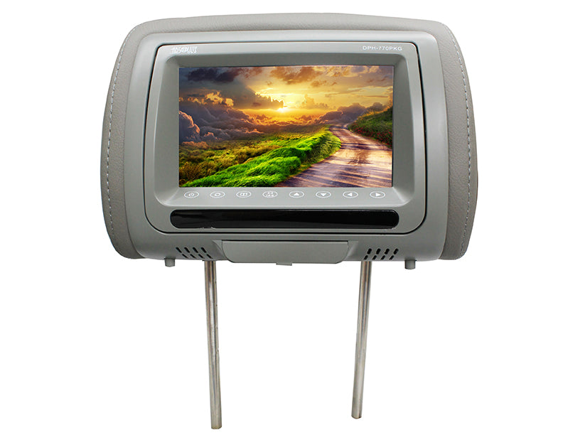 Absolute DPH-770PKGG 7.5" Pair Gray Headrest TFT/LCD Monitor DVD/USB/SD Package