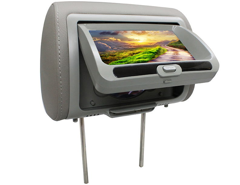 Absolute DPH-770PKGG 7.5" Pair Gray Headrest TFT/LCD Monitor DVD/USB/SD Package