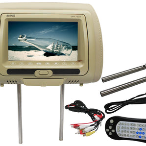 Absolute DPH-785IRC 7.5" Cream Headrest TFT/LCD Monitor DVD/USB/SD