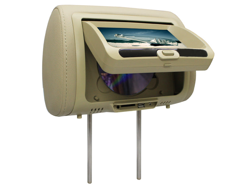 Absolute DPH-785IRC 7.5" Cream Headrest TFT/LCD Monitor DVD/USB/SD