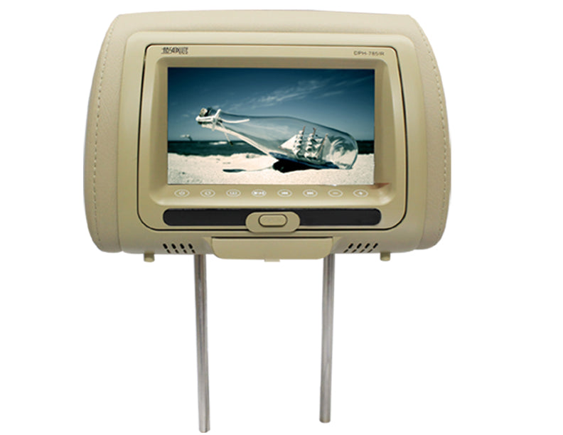 Absolute DPH-785IRC 7.5" Cream Headrest TFT/LCD Monitor DVD/USB/SD
