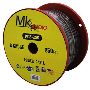 MK Audio PC8250BK 8GA 250' Black Power Ground Wire Car Audio Amplifier Marine Cable