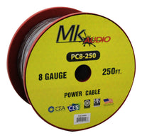 Thumbnail for MK Audio PC8250BK 8GA 250' Black Power Ground Wire Car Audio Amplifier Marine Cable