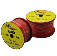 Thumbnail for 2 MK Audio PC8250RD 8GA 250' Red Power Ground Wire Car Audio Amplifier Marine Cable