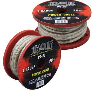 Absolute P4-20SL 20' 4-Gauge Silver Copper Mix Power Ground Wire Cable