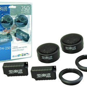 Absolute TW250 Pro Series 1-Inch 250 Watts Ferrite Silk Dome Component Tweeters