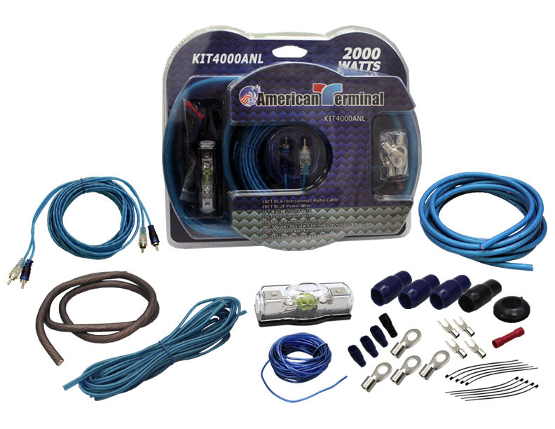 American Terminal KIT4000ANL Complete 4 Gauge ANL PRO Marine Car RV Amplifier Amp Kit