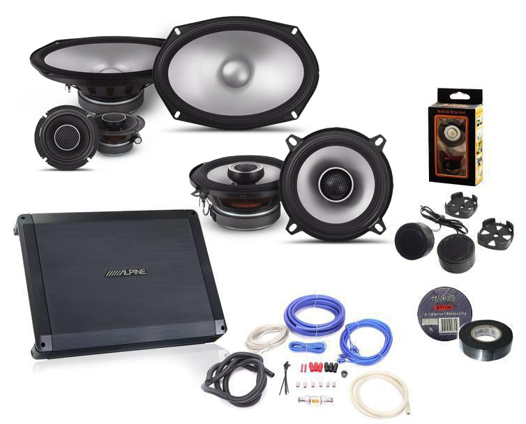 Alpine BBX-F1200 Amplifier S2-S69C 6X9 Component S2-S50 5.25" Speakers & Amp Kit