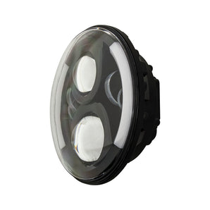 Saddle Tramp BC-703B Round Motorcycle Headlights with Black Face and Partial Halo - 7 Inch