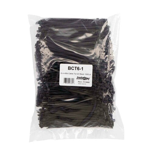 Install Bay BCT6-1 Black Cable Tie - 6 Inch, Package of 1000