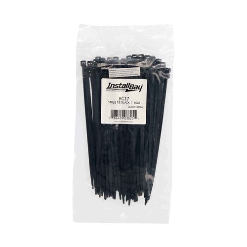 Install Bay BCT7 Black Cable Tie - 7 Inch, Package of 100