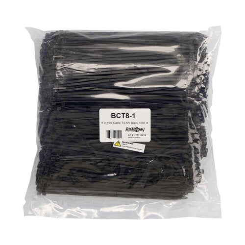 Install Bay BCT8-1 Black Cable Tie - 8 Inch, Package of 1000