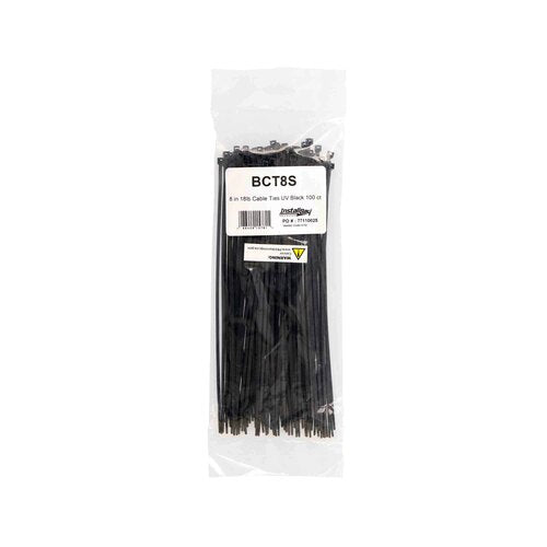 Install Bay BCT8S Thin Black Cable Tie - 8 Inch, Package of 100