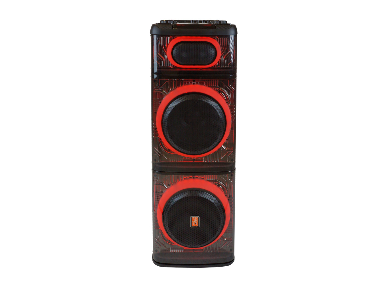2 MR DJ BEVERLY HILLS 55000W Dual 12” Bluetooth Rechargeable Party Speaker Ring Partylights 2 Wireless Mic TWS Portable DJ PA System