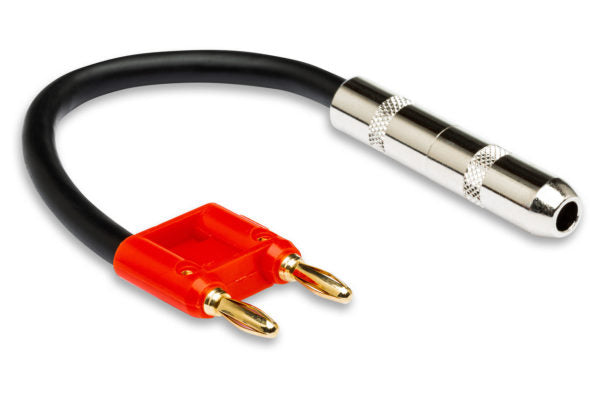 Hosa BNP-116RD 1/4-inch TS Female to Dual Banana Speaker Adapter - Red
