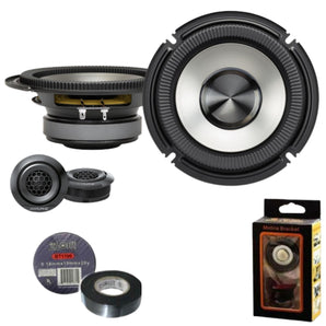Alpine BRV-S65C 6.5" BassRev™ Component Speaker Set Bundle