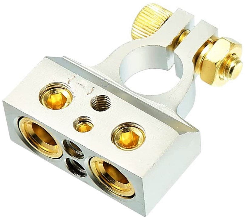 9 DC Sound DBTC300N 0/2/4/6/8 AWG Single Negative Power Battery Terminal Connectors Chrome