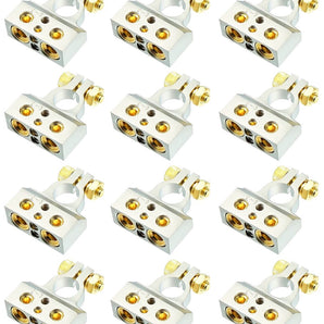 12 Absolute BTC300N 0/2/4/6/8 AWG Single Negative Power Battery Terminal Connectors Chrome