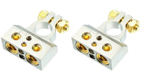 Thumbnail for 2 MK Audio MBTC300N 0/2/4/6/8 AWG Single Negative Power Battery Terminal Connectors Chrome