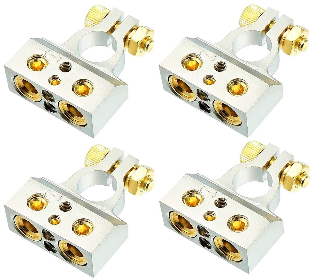 4 Absolute BTC300N 0/2/4/6/8 AWG Single Negative Power Battery Terminal Connectors Chrome