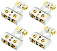 Thumbnail for 4 Absolute BTC300N 0/2/4/6/8 AWG Single Negative Power Battery Terminal Connectors Chrome