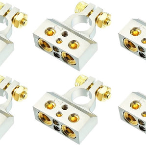 6 American Terminal ABTC300N 0/2/4/6/8 AWG Single Negative Power Battery Terminal Connectors Chrome