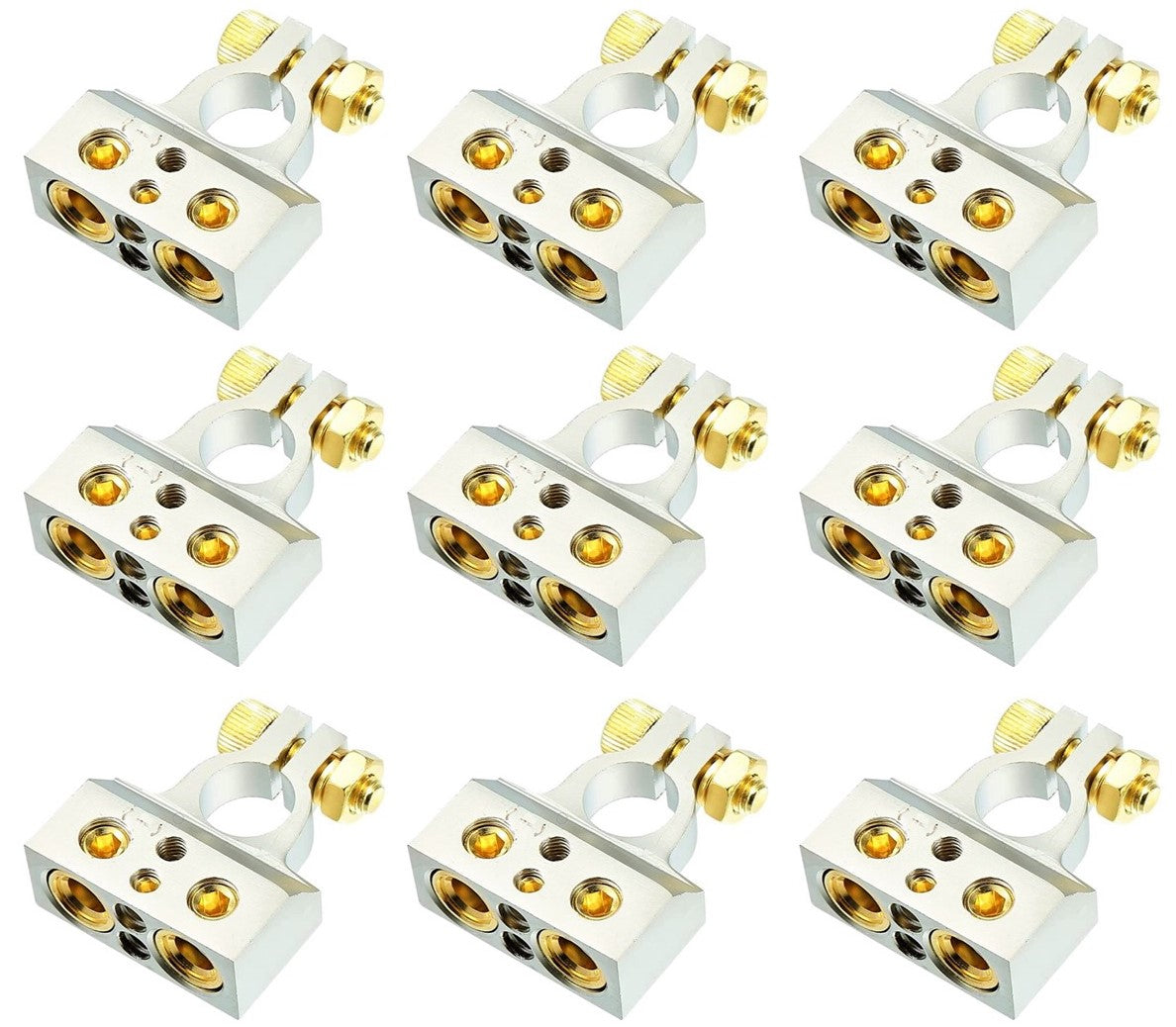 9 DC Sound DBTC300N 0/2/4/6/8 AWG Single Negative Power Battery Terminal Connectors Chrome