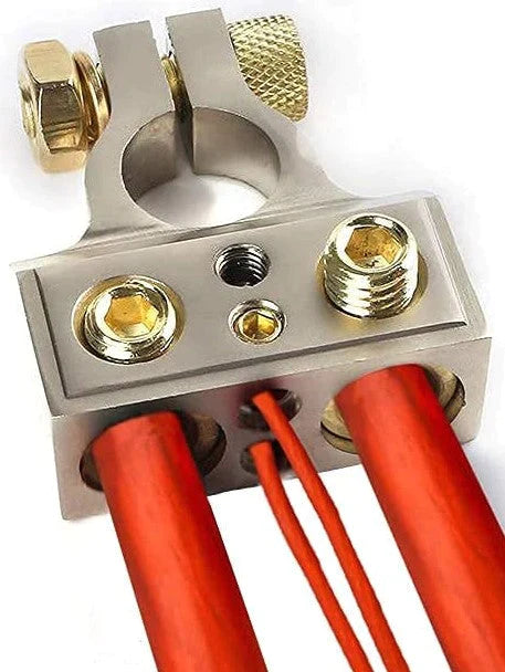 Absolute BTG300PN 0/2/4/6/8 AWG Gold Single Positive & Negative Power Battery Terminal Connectors