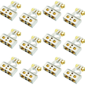 6 American Terminal ABTC300PN 0/2/4/6/8 AWG Single Positive & Negative Power Battery Terminal Connectors Chrome