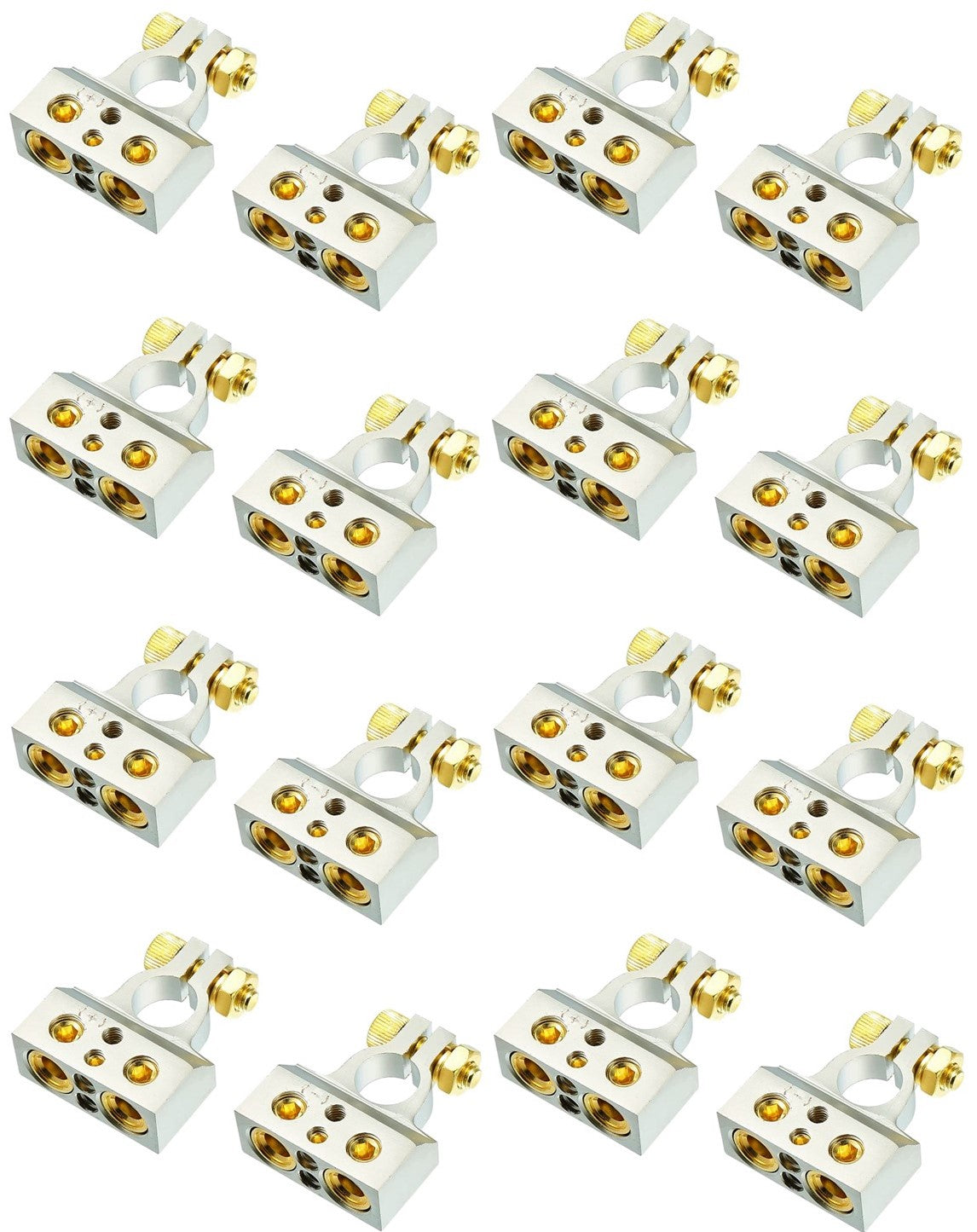 8 Absolute BTC300PN 0/2/4/6/8 AWG Single Positive & Negative Power Battery Terminal Connectors Chrome