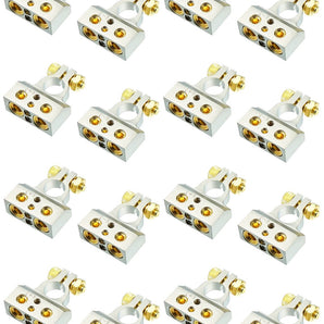 8 Pair ABTC300PN 0/2/4/6/8 AWG Positive & Negative Power Battery Terminal Chrome