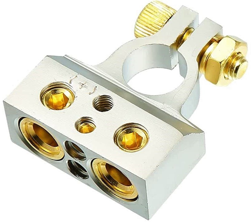 XP Audio XBTC300PN 0/2/4/6/8 AWG Single Positive & Negative Power Battery Terminal Connectors Chrome