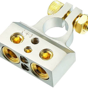 2 DC Sound DBTC300P 0/2/4/6/8 AWG Single Positive Power Battery Terminal Connectors Chrome